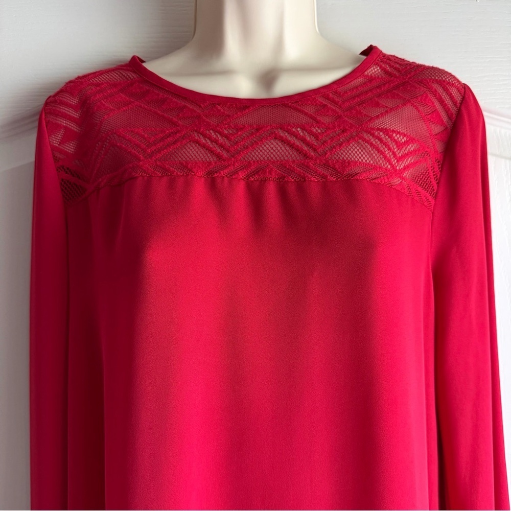 Meraki Lace Long Sleeve Satin Blouse - Picture 2 of 7